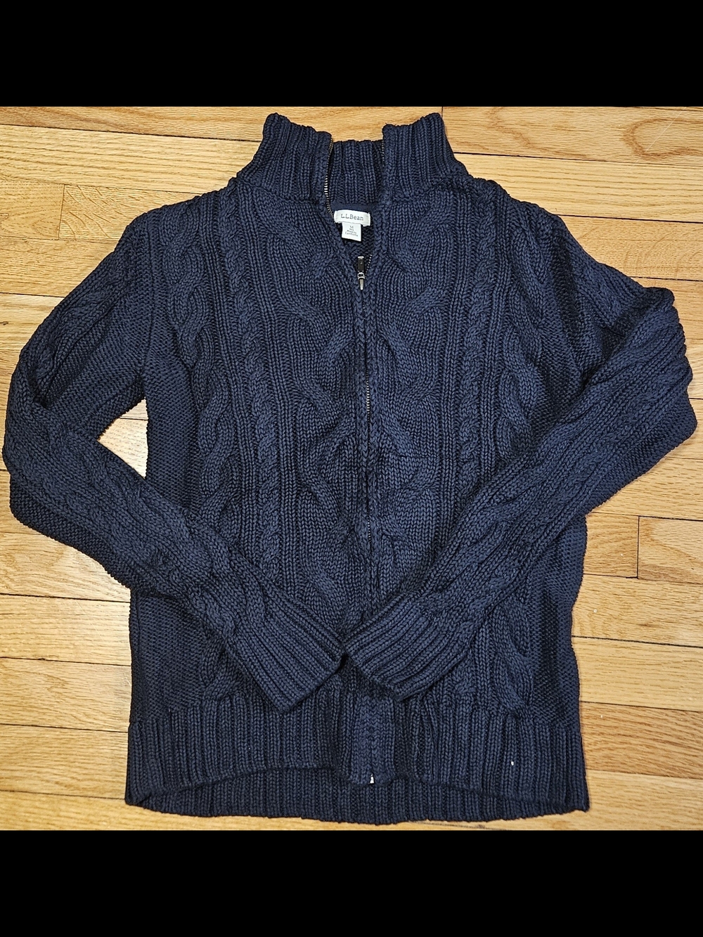 LL Bean Cable Knit Full-Zip Sweater Jacket